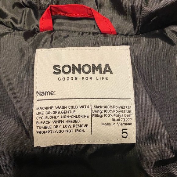 Boys Size 5 Sonoma Goods For Life® Quilted Hood Puffer Vest with Hood Unisex - Picture 5 of 6